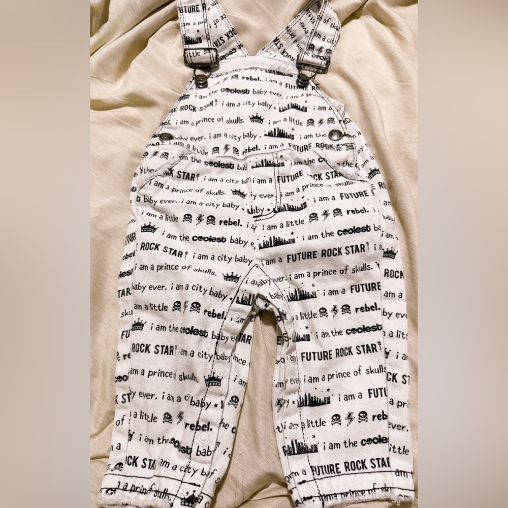 Amy Coe black and white overalls